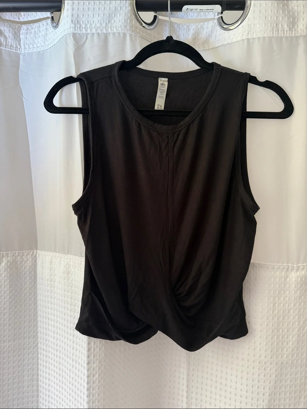 ALO Yoga Black Twist Front Tank
